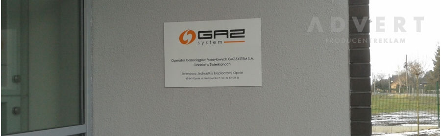 Gaz System - system identyfikacji wizualnej - budynek Opole - advert reklama