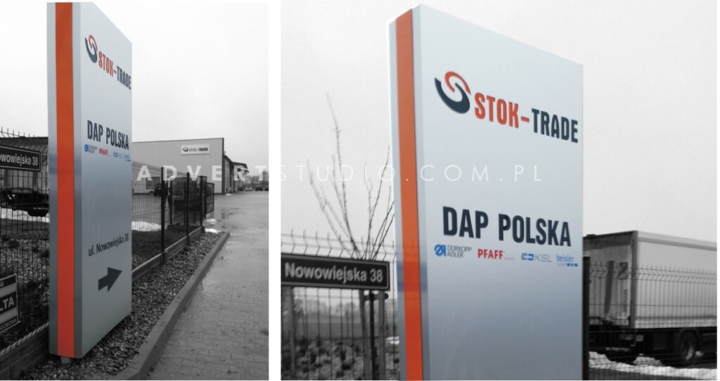 pylon kierunkowy DAP POLSKA - STOK TRADE - advert producent reklam